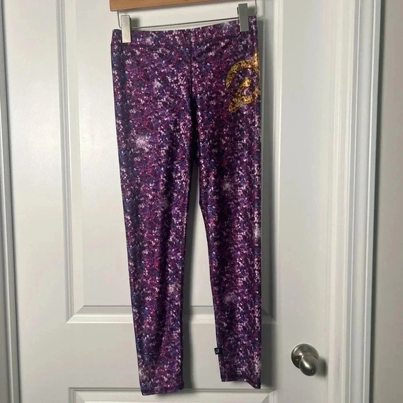 Peloton Cycle x Terez Active Leggings Logo Purple Speckles Womens Size M - Picture 3 of 14